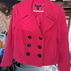 INC International Concepts Pink Double-Breasted Peacoat
